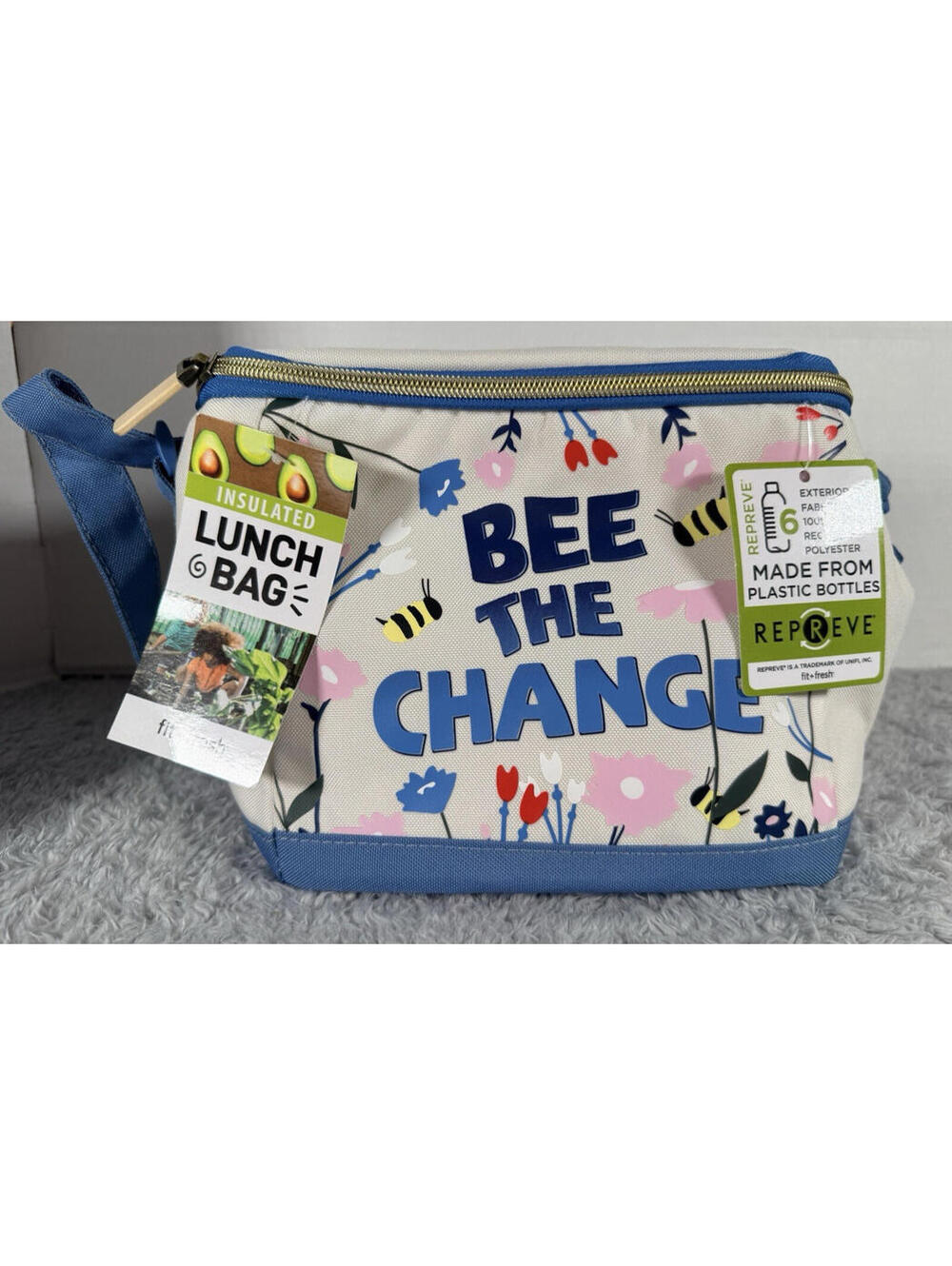 NWT Fit & Fresh "Bee The Change" Eco-Friendly Insulated Lunch Box